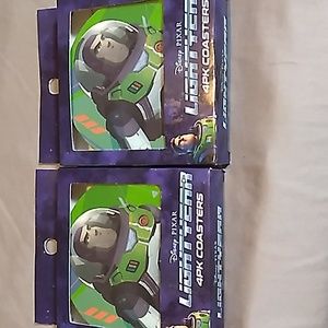 Disney Lightyear 4 pack coasters x2 NWT